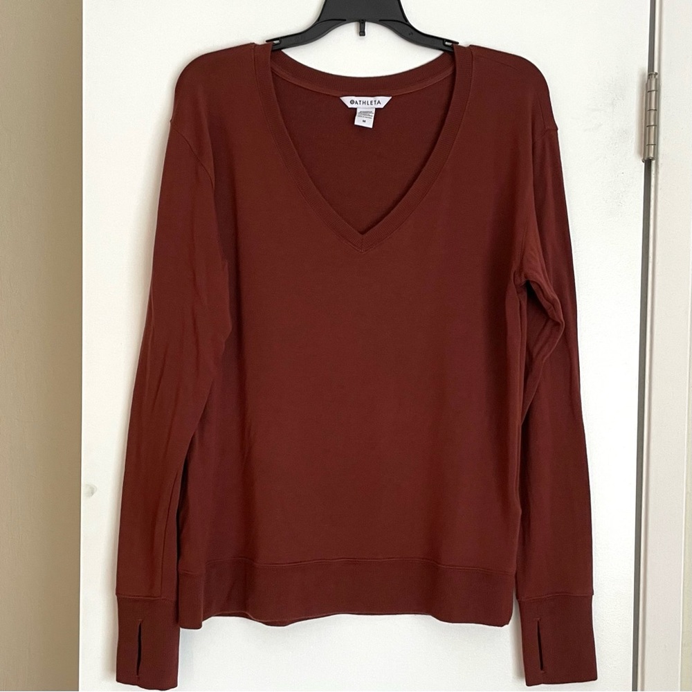 Athleta Sunrise V-Neck Sweatshirt M